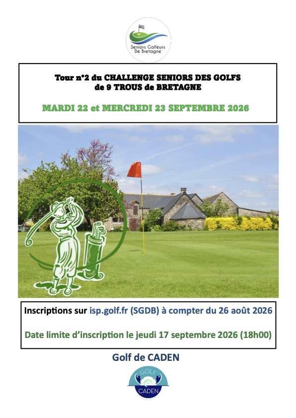 Challenge seniors des golfs de 9 trous de Bretagne 2026